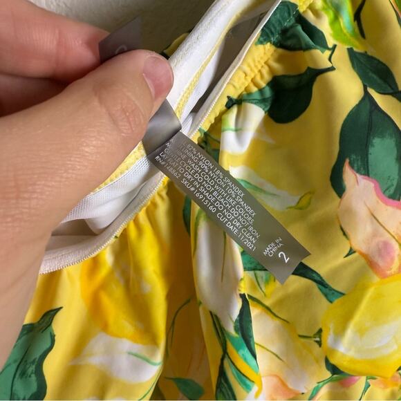 Torrid Lemon Leaves Yellow Off Shoulder Ruffle Swim Top 2X NWT 16915160 - Picture 9 of 11